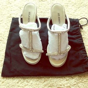 St. John swarovski crystals sandals